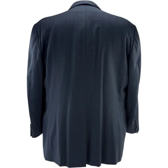 Oxxford Clothes Blue Super 120's Wool 2-Button Blazer Men's Size 46R